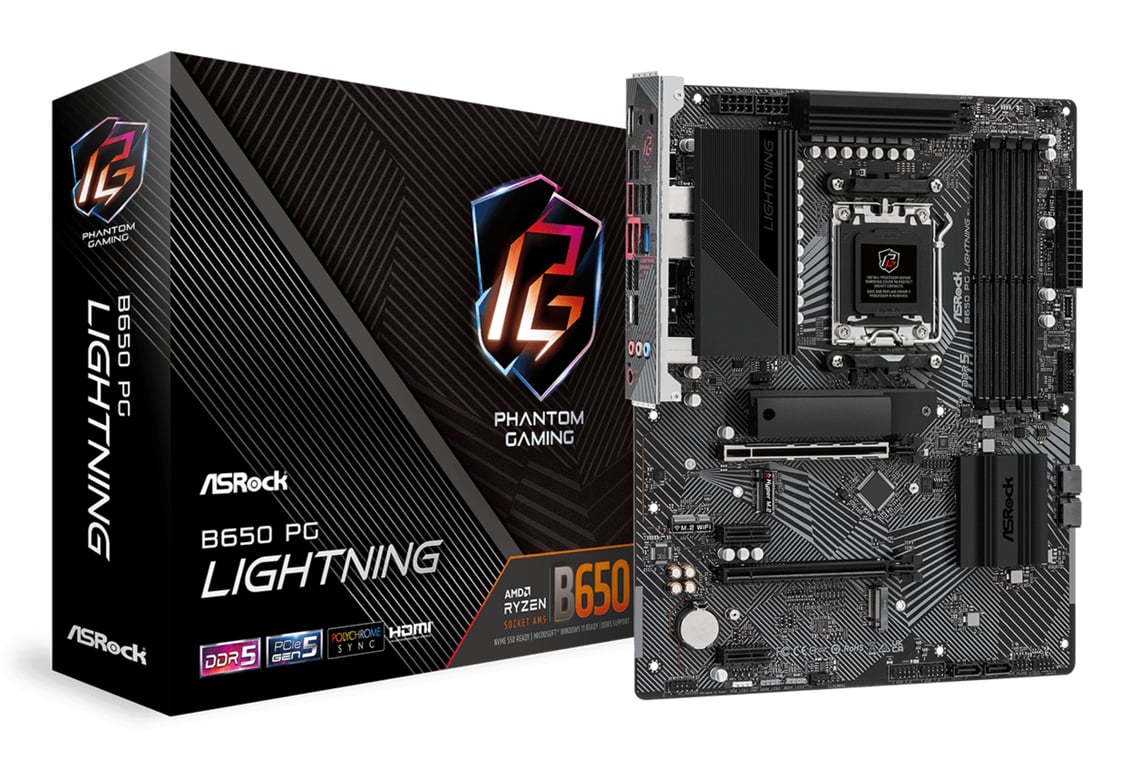Asrock B650 PG Lightning AMD B650 Emplacement AM5 ATX Neuf