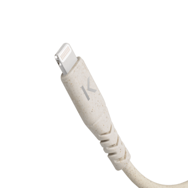 Cable vegano bio USB-C a Lightning certificado MFi Apple Carga/Sincronización (1M), Beige