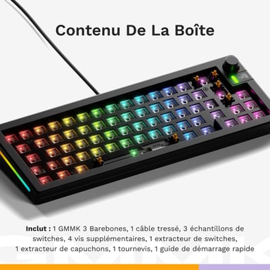 Glorious Gaming GMMK 3 65% Barebones teclado Juego USB No Negro
