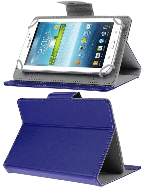 Housse Universelle pour Tablette 9 Pouces Samsung Huawei Bleu Simili cuir YONIS
