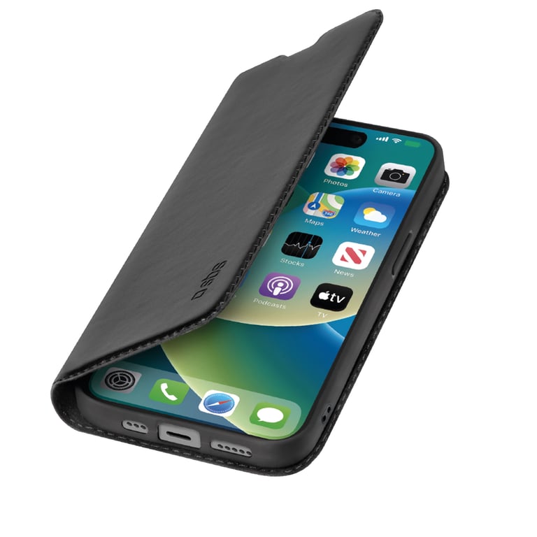 SBS TEBKLITEIP1561K coque de protection pour téléphones portables 15,5 cm (6.1 ) Étui avec portefeuille Noir Apple (brand) iPhone 15 - Neuf