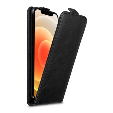Coque pour Apple iPhone 12 MINI en NOIR NUIT Housse de protection Étui au design flip avec fermeture magnétique