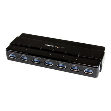 StarTech.com SuperSpeed USB 3.0 Hub con 7 puertos - Concentrador USB 3.0 con adaptador de corriente (ST7300USB3B)