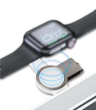 Chargeur sans fil magnétique pour Apple Watch Ultra/8/7/6/SE/5/4 2 en 1 USB A + USB C Blanc Bigben