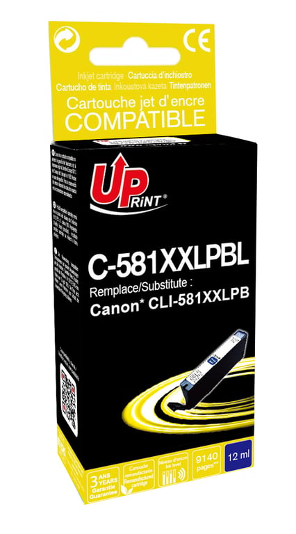Cartouche encre UPrint compatible CANON CLI-581 PB XXL photo bleu - Neuf