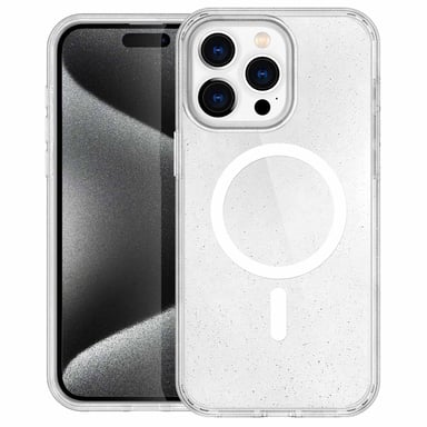 imoshion Coque Pailletée avec MagSafe pour Apple iPhone 15 Pro - Paillettes Transparent