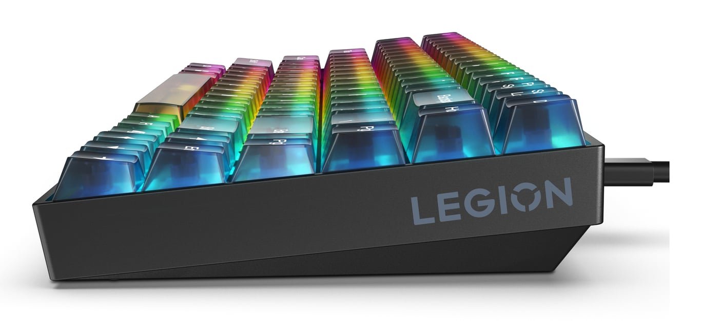 Lenovo Legion K510 Mini Pro clavier Gaming USB Anglais américain Noir, Transparent - Neuf