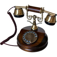 OPIS 1921 CABLE A - téléphone rétro en bois et metal avec cadran rotatif