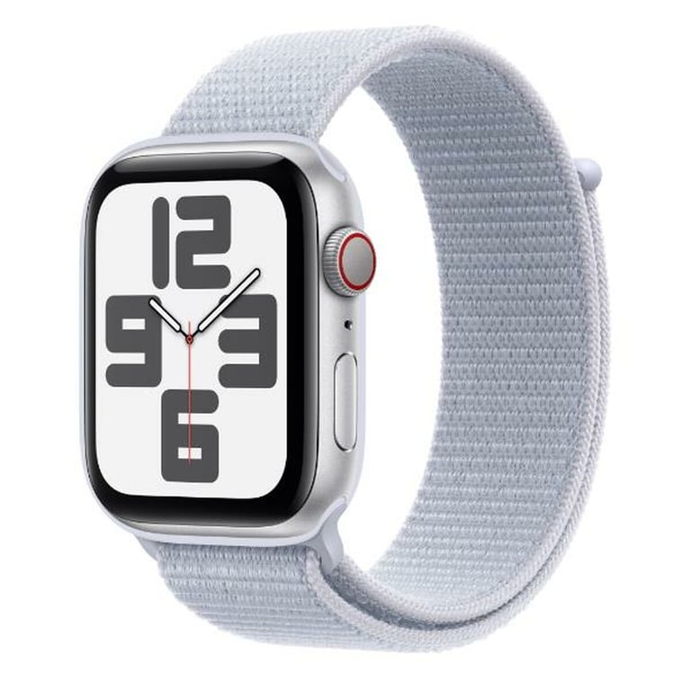 Watch SE 2024 (GPS + 4G) Boitier en aluminium Argent de 44mm avec Boucle Sport, Bleu - Neuf