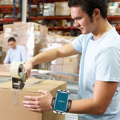 Support Brassard Poignet/Bras Universel 5-7'' pour Terminal de Saisie & Smartphone, Ajustable, Rotation 360°