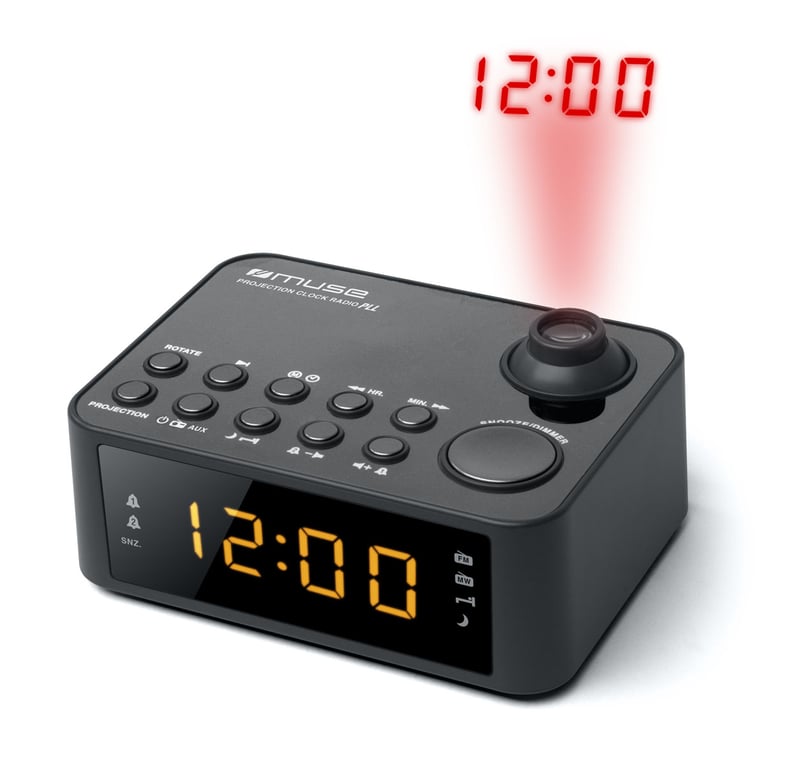 Radio Réveil Muse M-178 P – Projection de l'Heure, Double Alarme, Tuner PLL FM/MW - vue 4