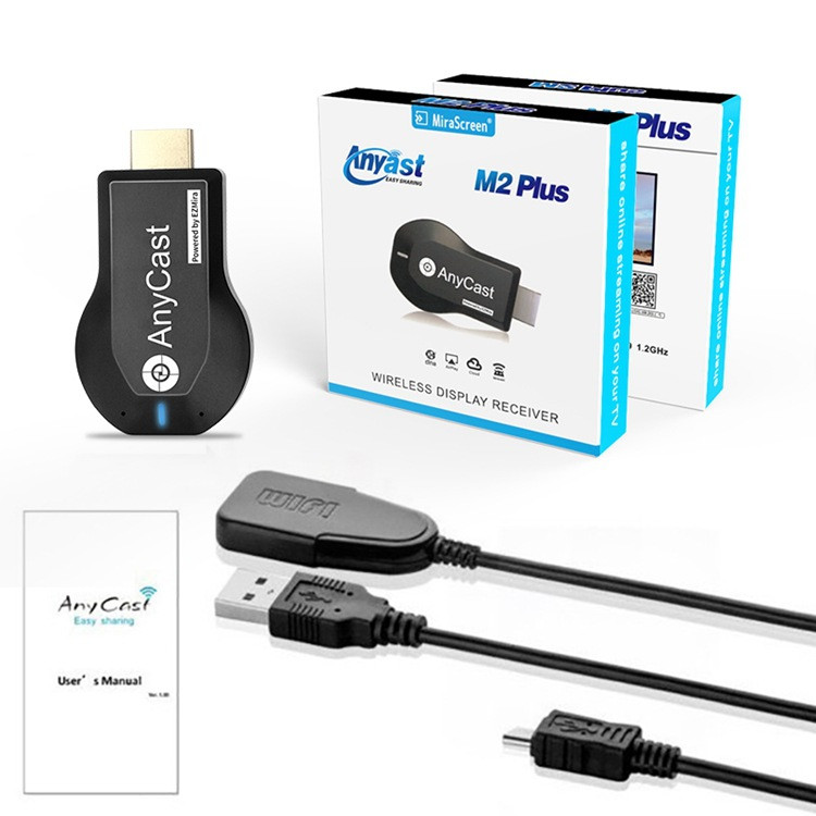 AnyCast pour Television Clef Chromecast Wifi Partage d'Ecran Dongle Hdmi TV Airplay iOS Android