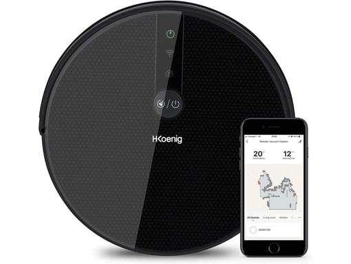 H.Koenig WaterMop Gyro+ aspiradora robotizada 0,6 L Sin bolsa Negro