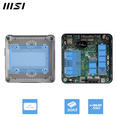 MSI Cubi NUC 1M i3 100U BB 0.84L sized PC Nero Intel SoC (Cubi NUC 1M 14th Gen i3 100U BB)