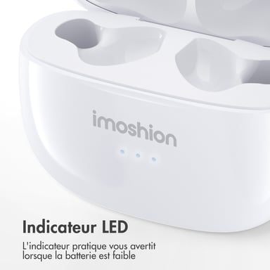 imoshion ?Écouteurs Aura - Écouteurs sans fil - Écouteurs sans fil Bluetooth - Blanc