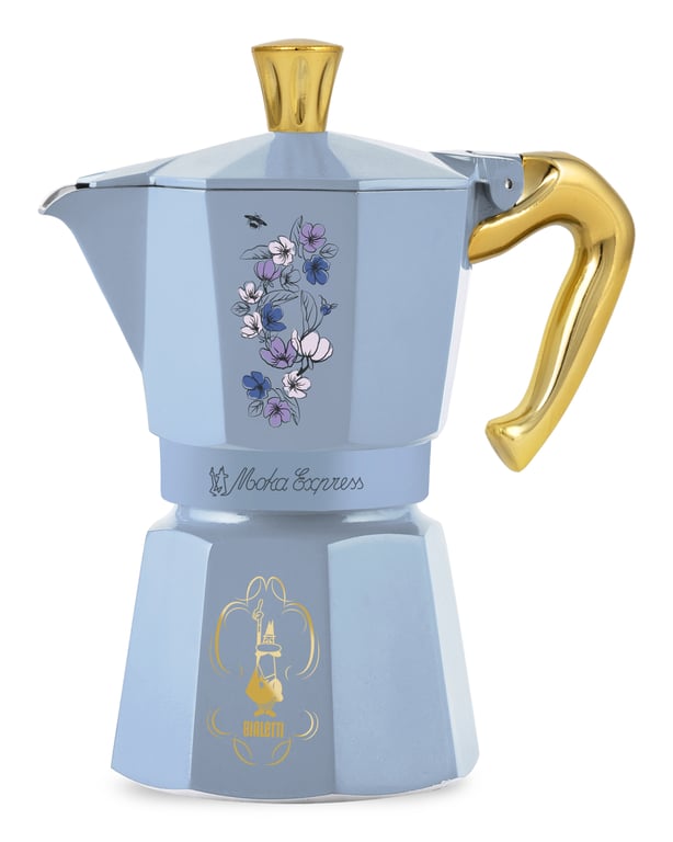 Bialetti Bridgerton Cafetière À Moka Bleu, Or - Excellent État