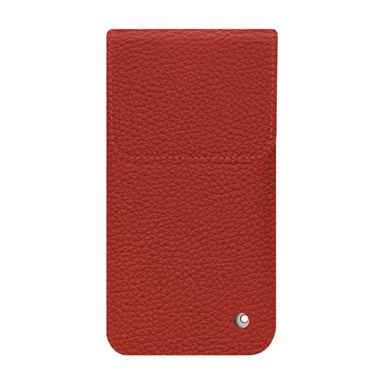 Pochette cuir Apple iPhone 16 Plus -  - Orange - Cuir grainé