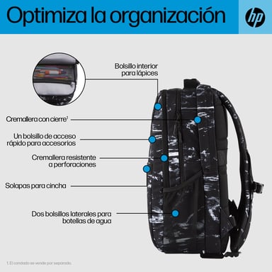 HP Mochila Campus XL con patrón de mármol