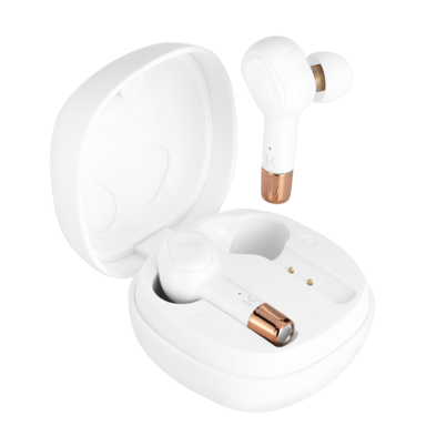 Cuffie intrauricolari wireless Sonik Pro con custodia di ricarica, bianco perla