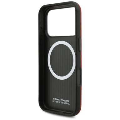 Custodia BMW M FW Metal Logo MagSafe per iPhone 17 Pro, rossa