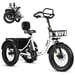 Tricycle cargo électrique ESKUTE T302 Pro, batterie 48 V 20,8 Ah, avec dossier de siège arrière et paniers avant/arrière - blanc