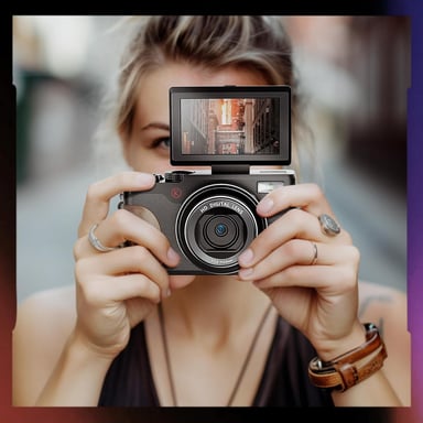 NBD K100 Appareil Photo numérique 4K & 56MP - Caméra Vlogging pour Youtube avec Zoom 16X - Carte SD 32GB - 2 Battries