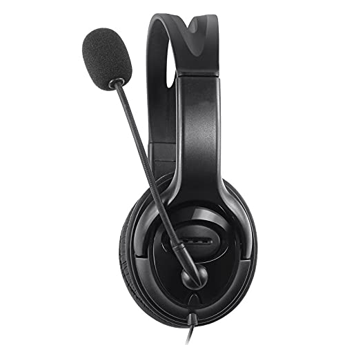 WE Cuffie cablate, microfono orientabile JK+USB, archetto regolabile Adattatore jack 3,5 mm+USB - Nero
