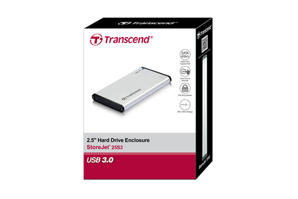 Transcend StoreJet 25S3 Boîtier disque durSSD 2.5 Alimenté par port USB Neuf - vue 2