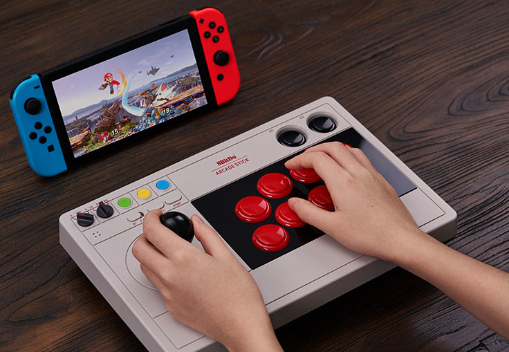 8Bitdo Arcade Stick BluetoothUSB Joystick AnalogiqueNumérique Nintendo Switch Nintendo Switch Lite PC Neuf - vue 2