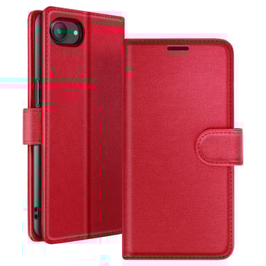 Zanaé Funda tipo cartera para iPhone 16e con soporte y lengüeta magnética Rojo