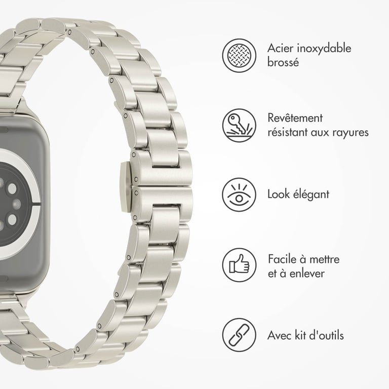 Bracelet Apple Watch 42mm Maillons fin en acier - vue 2