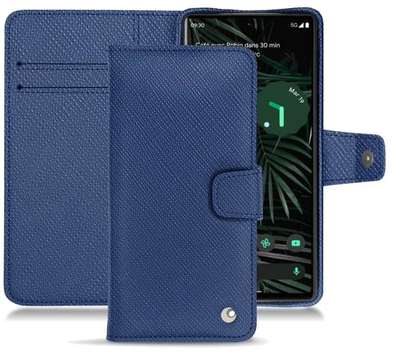 Housse cuir Google Pixel 6 Pro - Rabat horizontal portefeuilleBleu