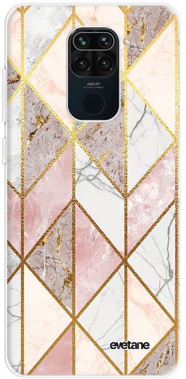 Evetane Coque Xiaomi Redmi Note 9 360 intégrale transparente Motif Marbre Rose Losange Tendance
