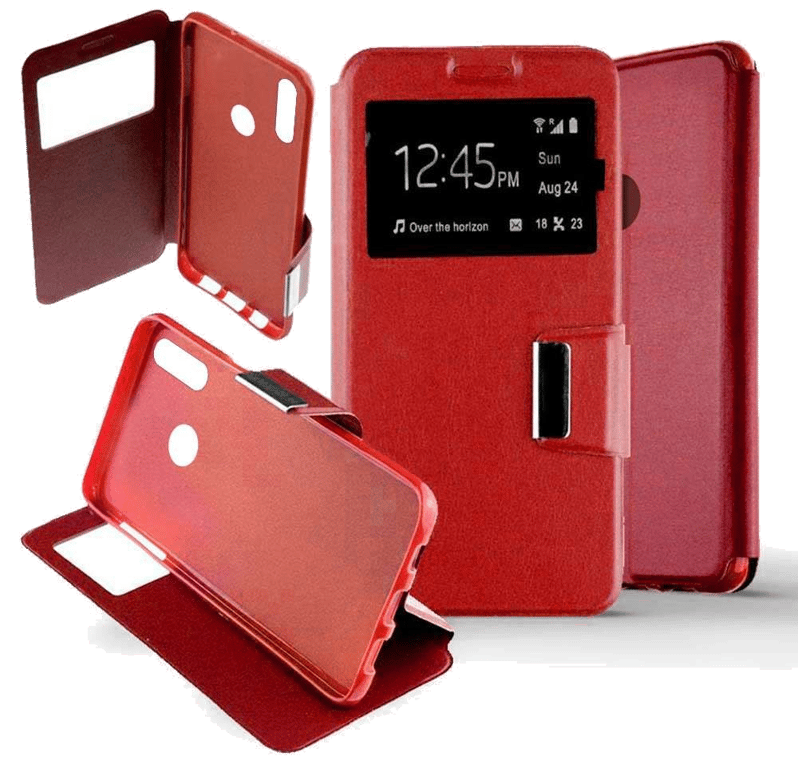 Etui Folio compatible Rouge Huawei Honor 8X