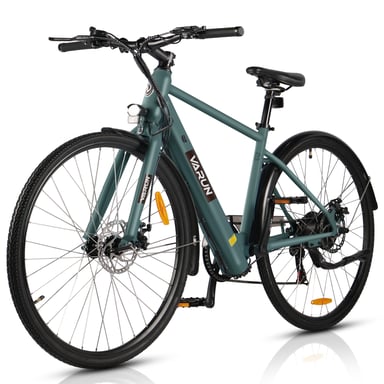 Bicicletta elettrica VARUN C7007 da 28 pollici con batteria da 36 V 10 Ah e sensore di coppia