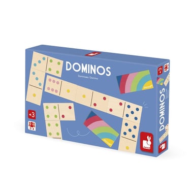 Jeu de dominos en bois Janod 28 pièces couleurs pastel Multicolore