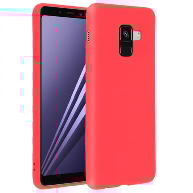 Coque Galaxy A8 Coque Soft Touch Silicone Gel Souple Forcell - Rouge Pastel