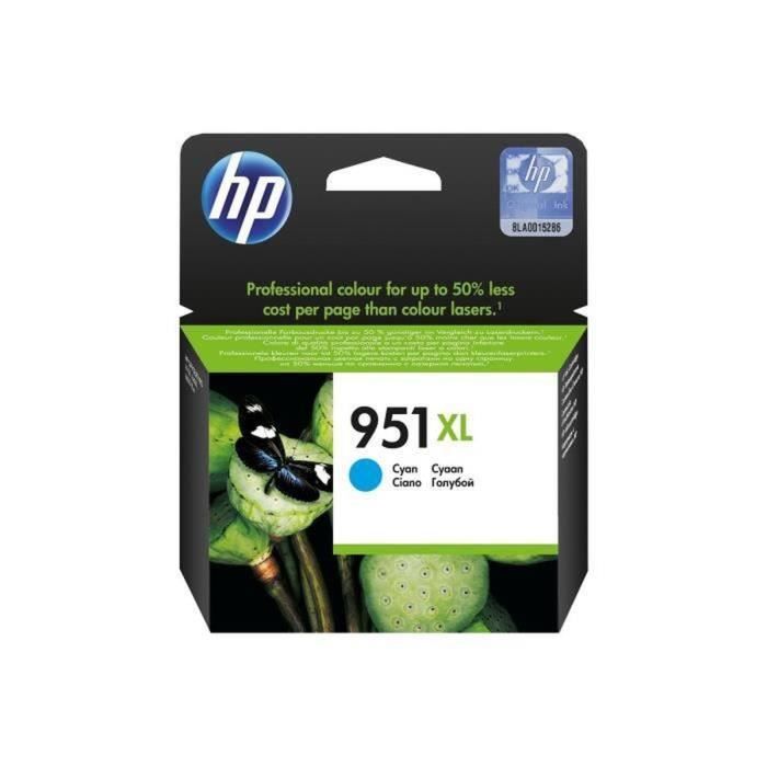 HP 951XL Cartouche d'encre cyan grande capacité authentique (CN046AE) pour HP OfficeJet Pro 251dw/2 - Neuf