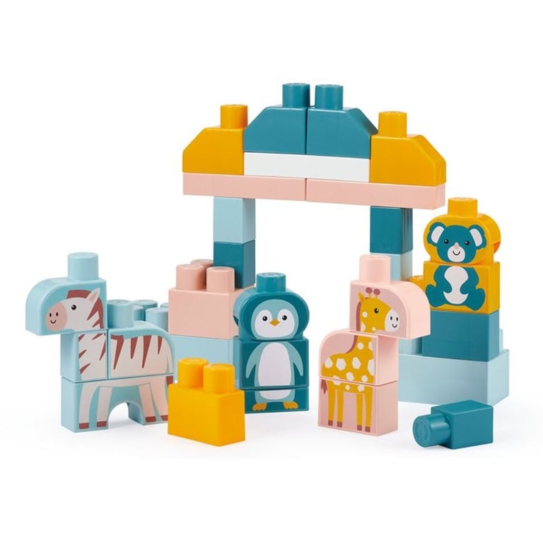 Baril de briques Jeu de construction ECOIFFIER Animaux du monde 55 pièces + - vue 1