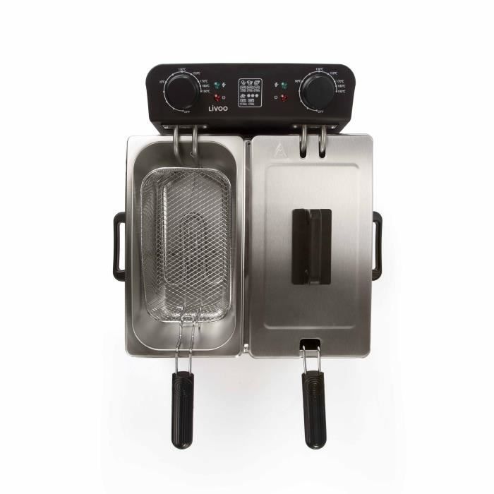 Friteuse double LIVOO DOC217 2 x 3 Inox + - vue 5