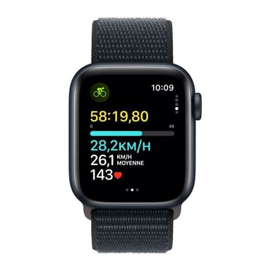 Apple Watch SE OLED 40 mm Numérique 324 x 394 pixels Écran tactile 4G Noir Wifi GPS (satellite)