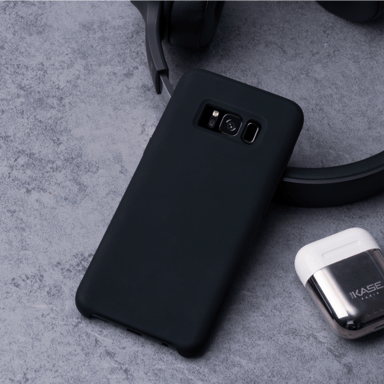 Coque en Gel de Silicone Doux pour Samsung Galaxy S8, Noir satin
