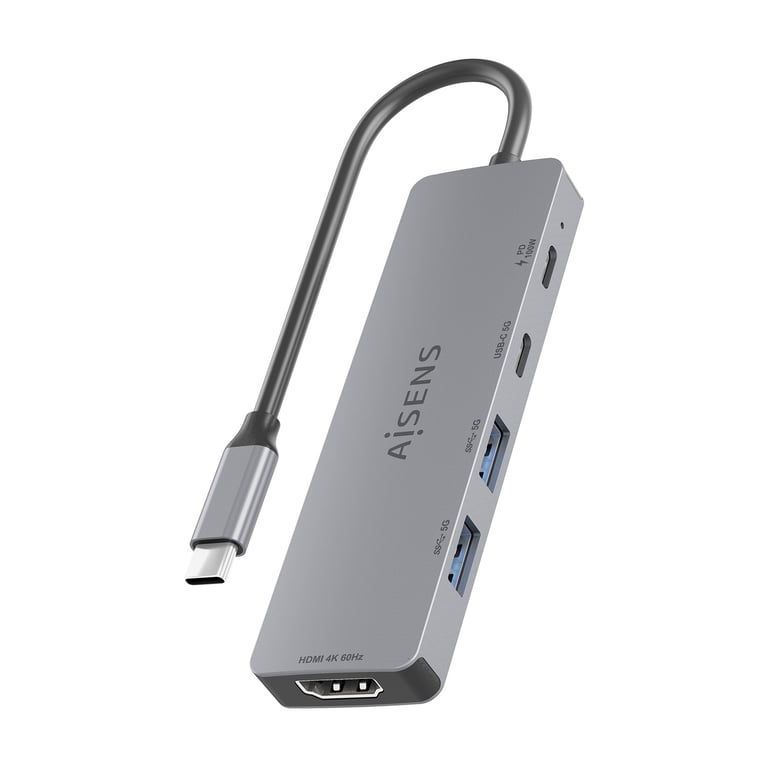 AISENS ASUC 5P028 GR station d'accueil Avec fil USB 3.2 Gen 1 3.1 Gen 1 Type C Neuf - vue 2