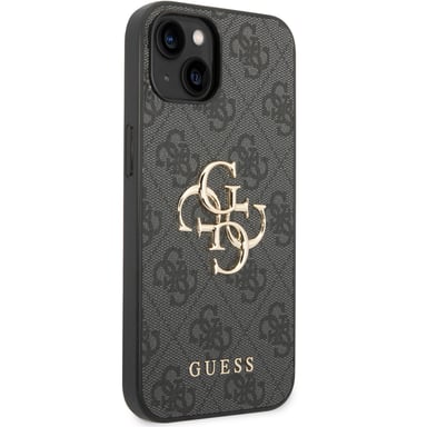 Guess Coque 4G Metal Logo Backcover pour Apple iPhone 14 - Gris