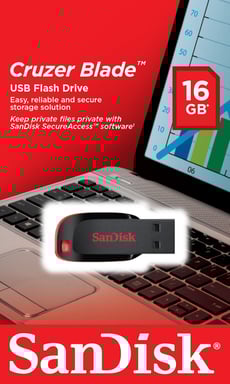 SanDisk Cruzer Blade Unidad flash USB de 16 GB USB Tipo-A 2.0 Negro, Rojo
