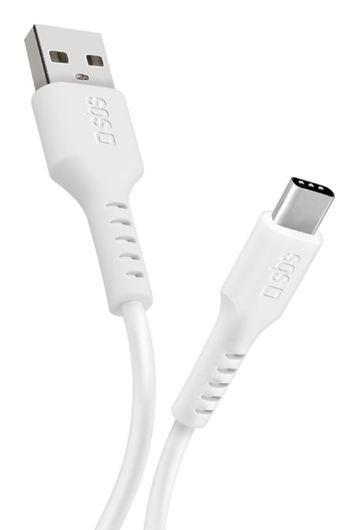 SBS TECABLEMICROC10W câble USB USB 2.0 1 m USB A USB C Blanc - Neuf