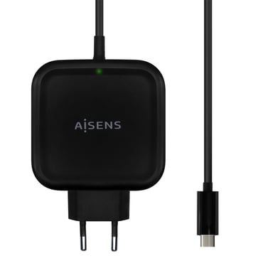AISENS ASCH-1PD65WL-BK chargeur d'appareils mobiles Caméra Numérique, Téléphone portable, Smartphone, Tablette Noir Secteur Intérieure