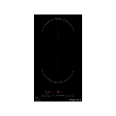 Domino induction Glem GTI321BS 30 cm 2 foyers Ø18 cm Bridge 3.5 kW Noir