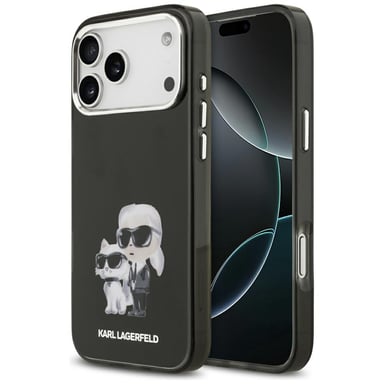 Étui Karl Lagerfeld IML Aquarelle Karl & Choupette & Logo MagSafe pour iPhone 17 Pro Max noir