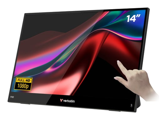 Verbatim Portable 14'' FHD Touch Monitor LIGHT Monitor portátil Negro 35,6 cm (14'') LCD 1920 x 1080 Pixeles